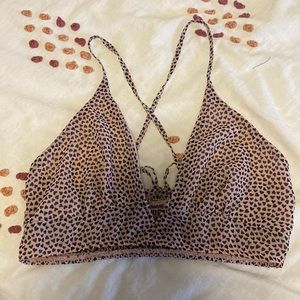 Pink heart print bralette